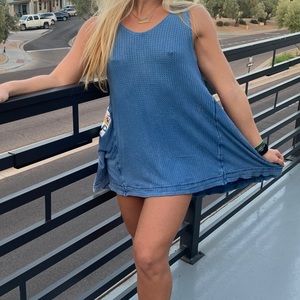 Knitted Blue Mini Dress